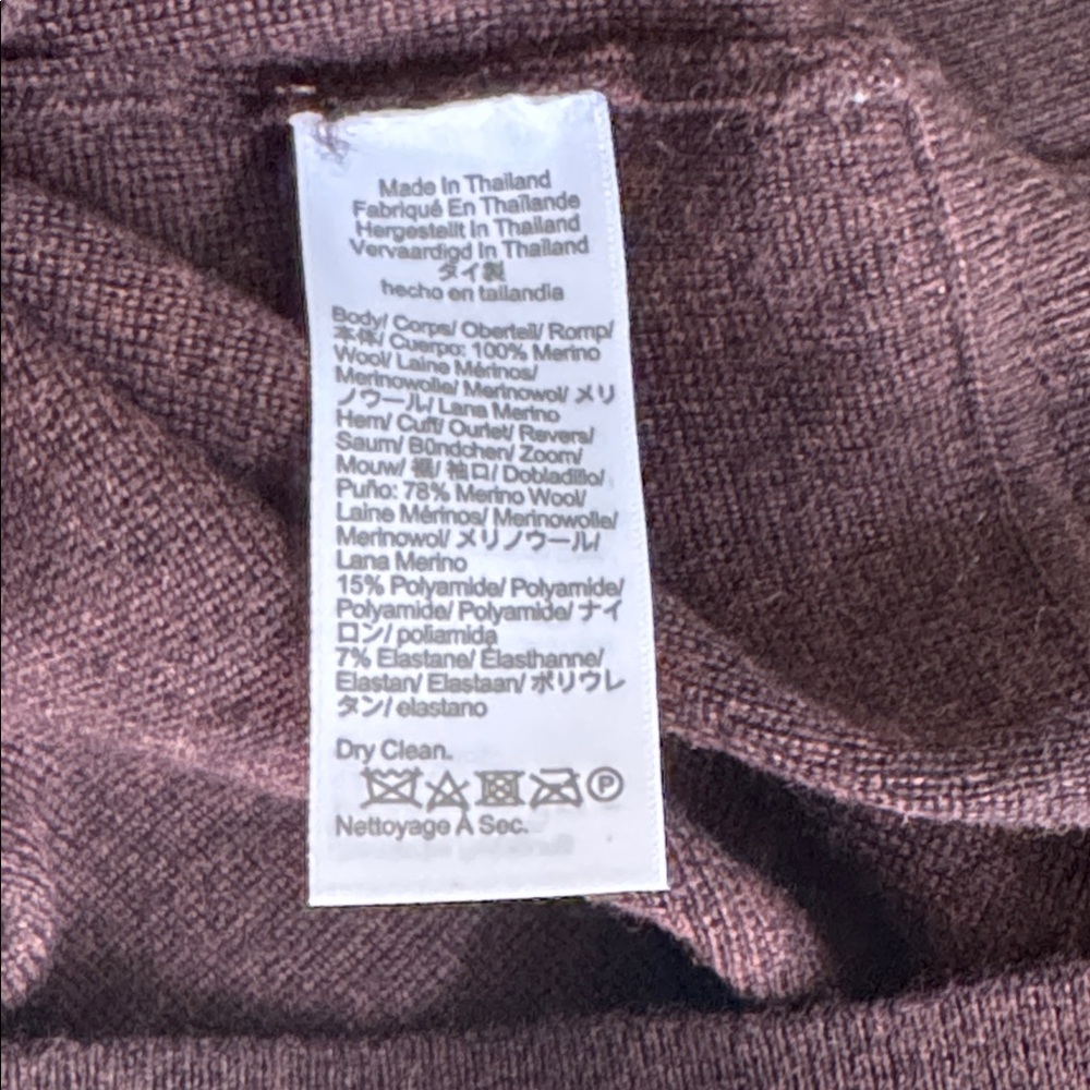 nwt merino wool pullover sweater in heather chocolate - Picture 5 of 9